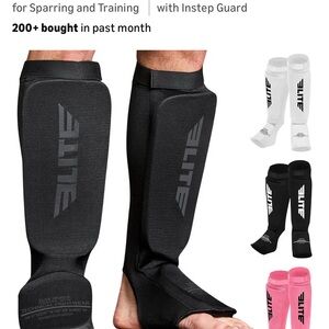 Elite Black Shin Guards for Sparring